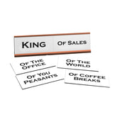 King Word Play Nameplate, Rose Gold Desk Sign, Novelty Gift Nameplate, 6 Interchangeable Tiles (2 x 8")