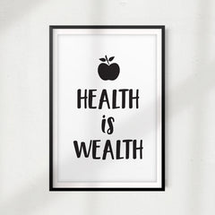 Health Is Wealth UNFRAMED Print Quote Wall Art