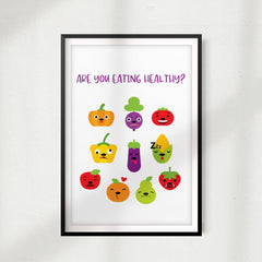 Healthy Eating & Nutrition UNFRAMED Print Emoji Wall Art