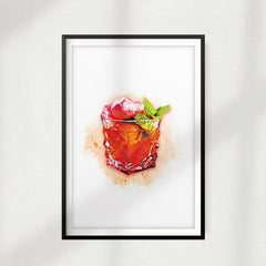 Negroni Watercolor UNFRAMED Print Drinking Wall Art