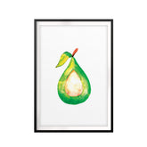 Pear Watercolor UNFRAMED Print Fruit Wall Art