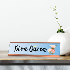 Diva Queen, Designer Office Gift Desk Sign (2 x 8")