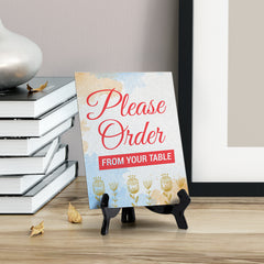 Signs ByLita Please Order from your Table, Blue Watercolor Table Sign (6 x 8")