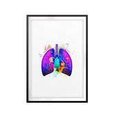 Neon Lungs UNFRAMED Print Anatomy Wall Art