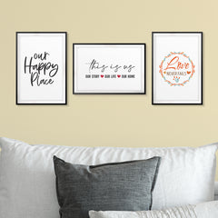 Loved Up Home Wall Art UNFRAMED Print (3 Pack)