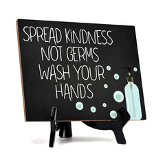 Signs ByLITA Spread Kindness Not Germs Wash Your Hands, Hygiene Sign, 6" x 8"
