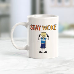 Stay Woke Stick People Design Coffee Mug