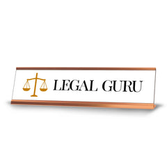 Legal Guru, Gold frame, Novelty Nameplate Desk Sign (2x8¨)