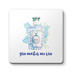 Gin Makes Me Sin Designs ByLITA Funny Coasters