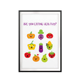 Healthy Eating & Nutrition UNFRAMED Print Emoji Wall Art