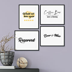 Food & Drink Wall Art UNFRAMED Print (4 Pack)