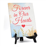 Signs ByLita Forever in our hearts, Blue Watercolor Table Sign (6 x 8")