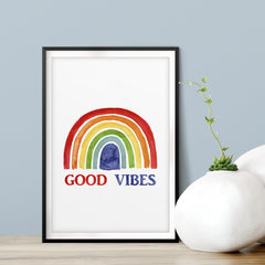 Good Vibes UNFRAMED Print Home Decor Wall Art