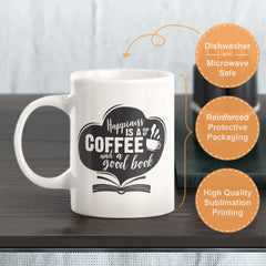 Happiness Is A Cup Of Coffee And A Good Book Coffee Mug