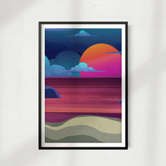 Sunset Beach UNFRAMED Print Scenary Wall Art