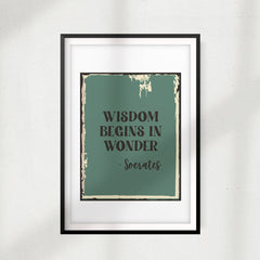 Wisdom Begins In Wonder-Socrates UNFRAMED Print Quote Wall Art