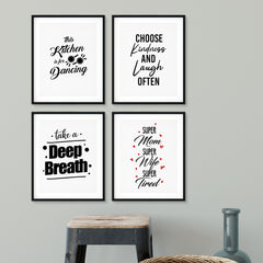 Family Reminders Wall Art UNFRAMED Print (4 Pack)