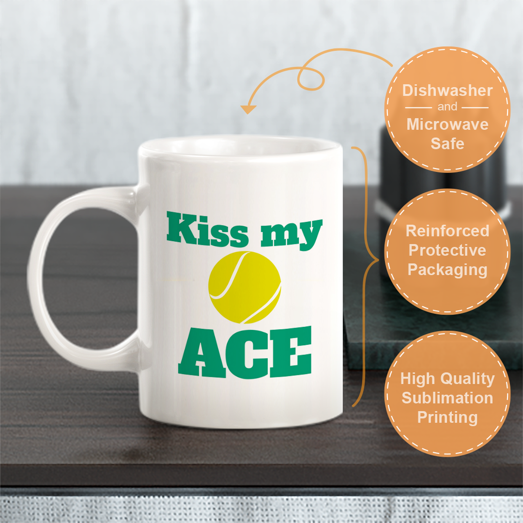 Kiss my ace, Novelty Coffee Mug Drinkware Gift
