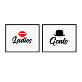 Fun Restroom Wall Art UNFRAMED Print (2 Pack)