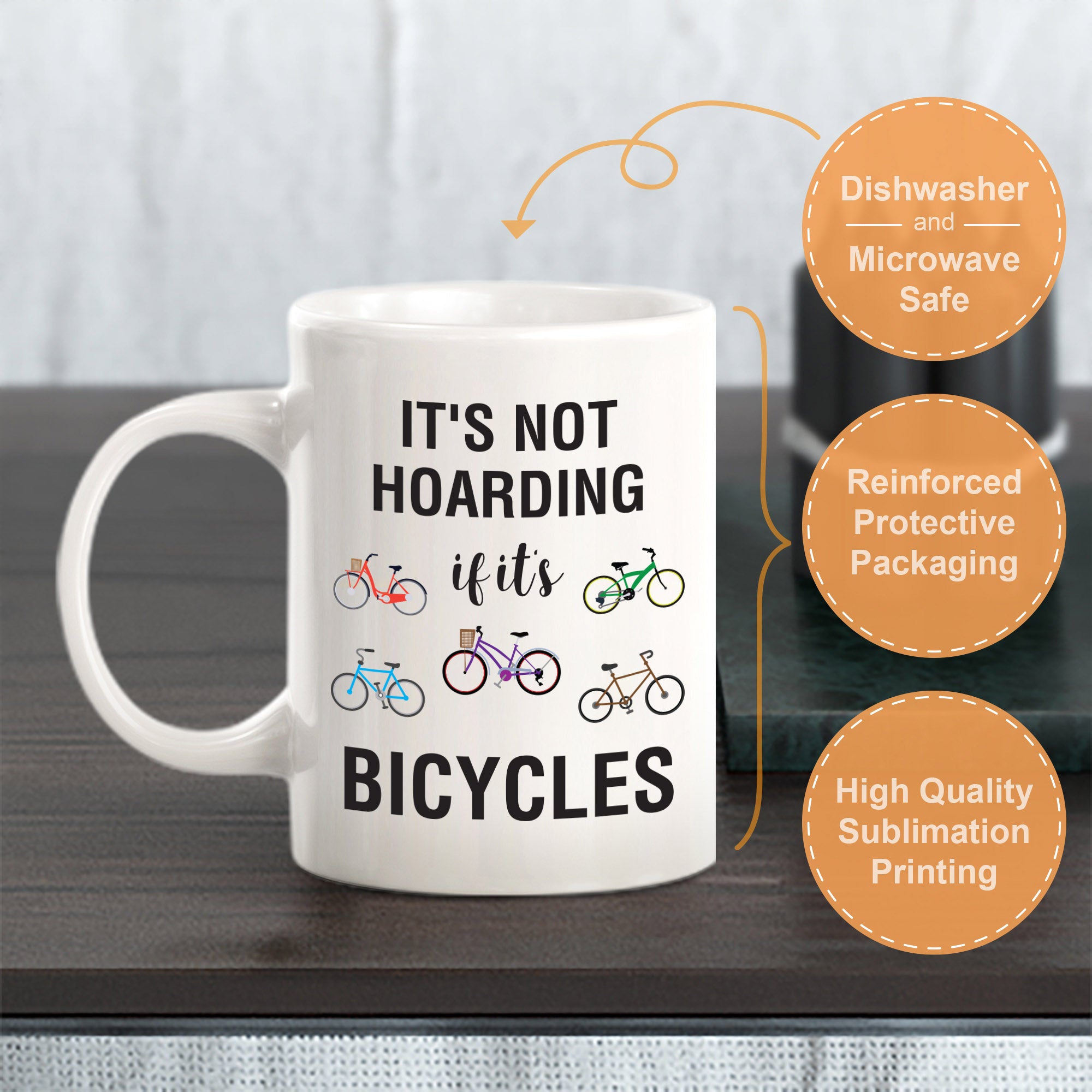 It's not hoarding if it's bicycles, Novelty Coffee Mug Drinkware Gift
