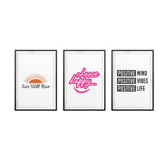 Think Positively Wall Art UNFRAMED Print (3 Pack)