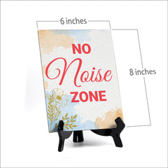 Signs ByLita No noise zone, Blue Watercolor Table Sign (6 x 8")