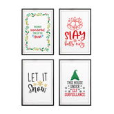 Christmas Bundle Wall Art UNFRAMED Print (4 Pack)