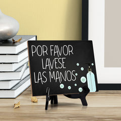 Signs ByLITA Por Favor Lavese Las Manos, Hygiene Sign, 6" x 8"