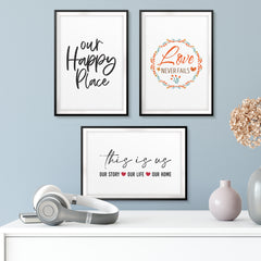 Loved Up Home Wall Art UNFRAMED Print (3 Pack)