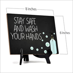 Signs ByLITA Stay Safe & Wash Your Hands, Hygiene Sign, 6" x 8"