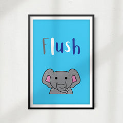 Flush UNFRAMED Print Kids Bathroom Wall Art