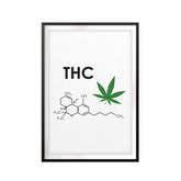 THC Molecule UNFRAMED Print Stoner Wall Art
