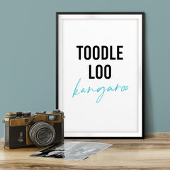 Toodle Loo Kangaroo UNFRAMED Print Novelty Wall Art
