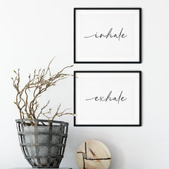 Inhale Exhale Wall Art UNFRAMED Print (2 Pack)