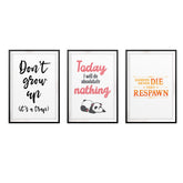Teenager Home Wall Art UNFRAMED Print (3 Pack)