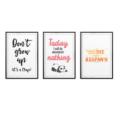 Teenager Home Wall Art UNFRAMED Print (3 Pack)