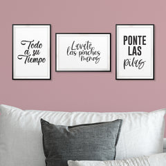 Fun Spanish Sayings Wall Art UNFRAMED Print (3 Pack)