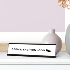 Office Fashion Icon, Black Frame, Desk Design (2x8)
