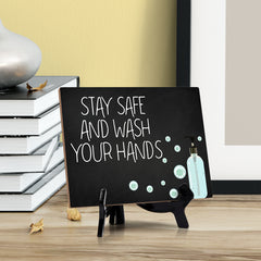 Signs ByLITA Stay Safe & Wash Your Hands, Hygiene Sign, 6" x 8"