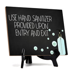 Signs ByLITA Use Hand Sanitizer Provided Upon Entry & Exit, Hygiene Sign, 6" x 8"