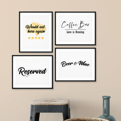 Food & Drink Wall Art UNFRAMED Print (4 Pack)