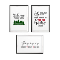 Love Home Wall Art UNFRAMED Print (3 Pack)