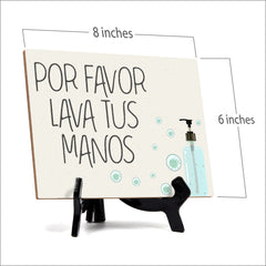 Signs ByLITA Por Favor Lava Tus Manos, Hygiene Sign, 6" x 8"