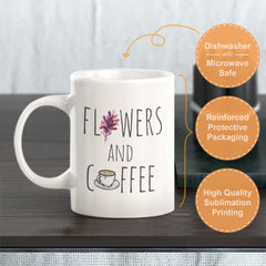 Flowers & Coffee Minimalist Coffee Mug