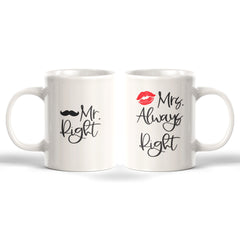 Mrs. Always Right & Mr. Right (2 Pack) Coffee Mug