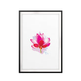 Pink Lotus Flower UNFRAMED Print Water Color Wall Art
