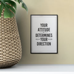 Your Attitude Determines Your Direction UNFRAMED Print Motivational Fun Wall Art