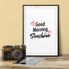 Good Morning Sunshine UNFRAMED Print Cute Typography Wall Art