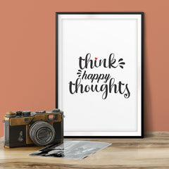 Think Happy Thoughts UNFRAMED Print Home Decor Wall Art