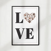 LOVE Paws UNFRAMED Print Home Décor, Pet Lover Gift, Quote Wall Art